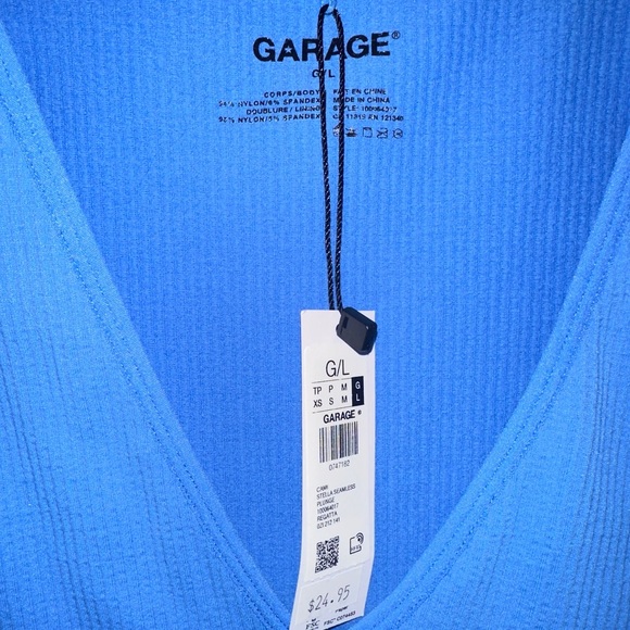 Garage Blue Ribbed Crop Top - Picture 4 of 4